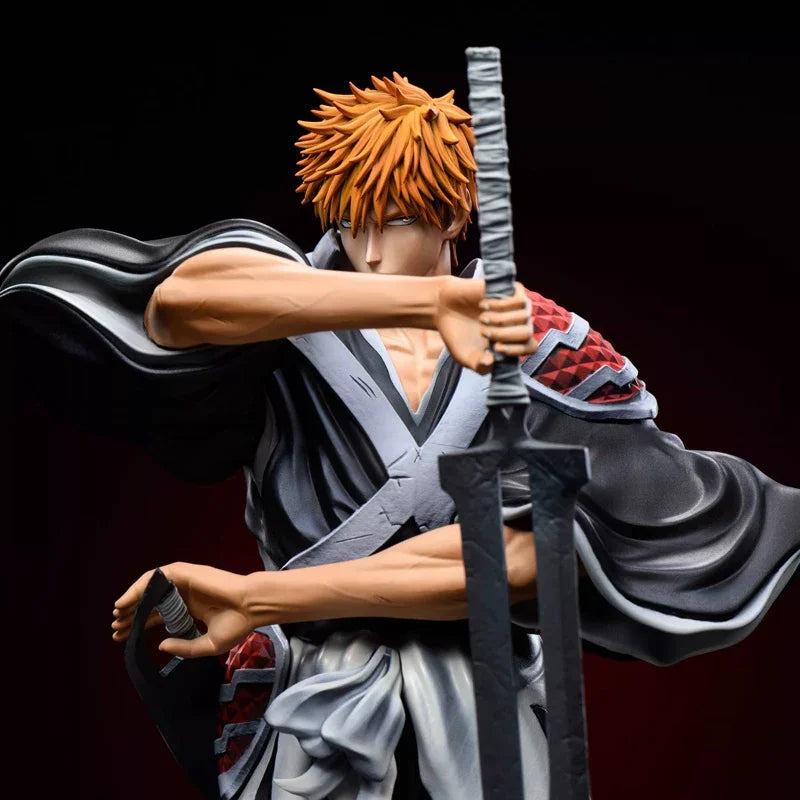 35cm Bleach Dual Blades Ichigo Kurosaki Figure Thousand-Year Blood War Anime Statue Desktop Ornament Collect Model Toy Boys Gift