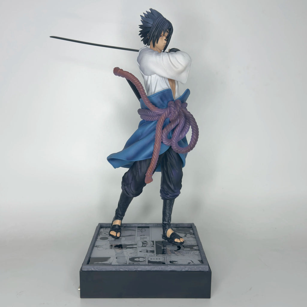 Naruto Shippuden: Cursed Mark - Sasuke Uchiha (Grasshopper Sword with Light-Up Base) Anime Figure Statue Model