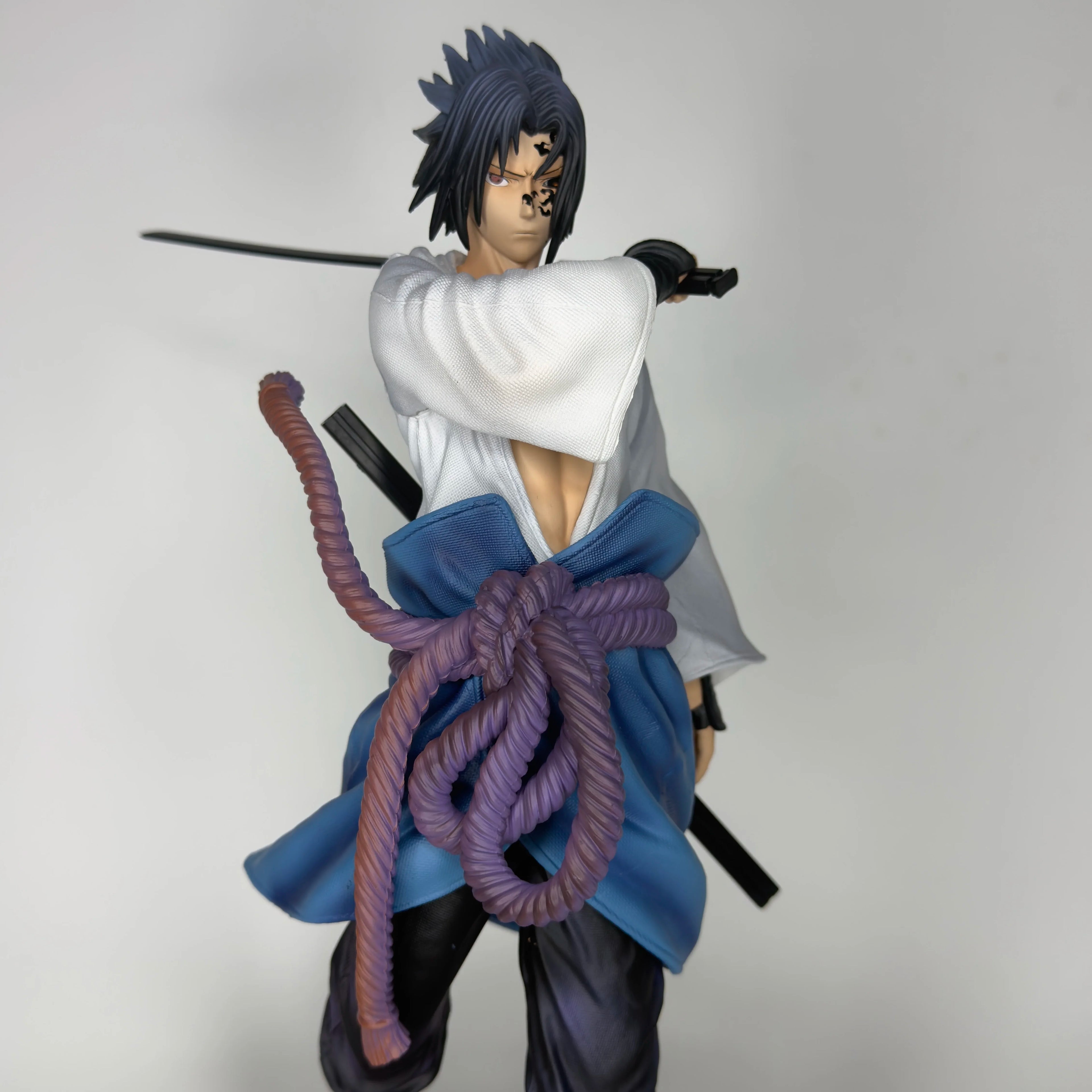 Naruto Shippuden: Cursed Mark - Sasuke Uchiha (Grasshopper Sword with Light-Up Base) Anime Figure Statue Model
