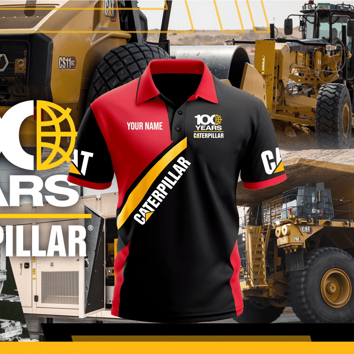 CAT 100th Custom Name Shirt